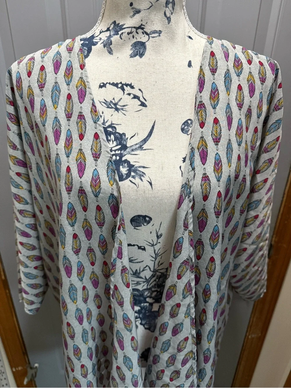 Colorful feathers shawl by LuLaRoe size small (oversized)